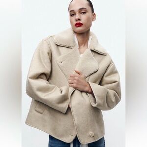 Zara Double Faced Shearling Jacket